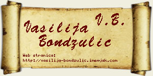 Vasilija Bondžulić vizit kartica